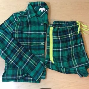 Colsie flannel shorts and shirt pajama set